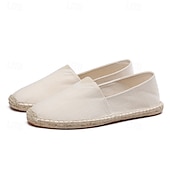 halpa Miesten loaferit ja nauhattomat kengät-miesten beige canvas espadrille-slip-on kengät juuttiköysipohjalla – mukavat kesäiset vapaa-ajan jalkineet