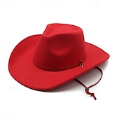 Homme Chapeau de soleil Chapeau de cowboy Chapeau Fedora Trilby Noir Rouge Laineux Le style rétro Mode 18ème siècle État du Texas du quotidien Le thème de la fête Couleur unie / unie Ecran Solaire abordables Chapeaux homme-Homme Chapeau de soleil Chapeau de cowboy Chapeau Fedora Trilby Noir Rouge Laineux Le style rétro Mode 18ème siècle État du Texas du quotidien Le thème de la fête Couleur unie / unie Ecran Solaire