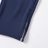 preiswerte Sweatpants-Herren Jogginghose Trainingshose Jogginghose Jogger Hose Hosen Jogginghose mit geradem Bein Ausgestellte Jogginghose Kordelzug Elastische Taille Bein mit Reißverschluss Glatt Komfort Warm In voller