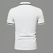 cheap Men's Classic Polo-Men's Polo Shirts Golf Shirt Business Formal Lapel Short Sleeve Basic Comfortable Color Block Patchwork Front Pocket Summer Spring Regular Fit Light Blue White Navy Blue Polo Shirts