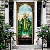 billige Ferievev-saint patrick&#039;s day dørteppe lucky shamrocks dørgardindekorasjon bakgrunn innendørs/utendørs dørbanner til inngangsdør gårdshus