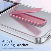 cheap Samsung Cases-Phone Case For Samsung Galaxy Z Flip 7 Z Flip 6 Z Flip 5 Z Flip 4 Z Flip 3 Back Cover with Stand Holder Magnetic Support Wireless Charging Retro TPU PC