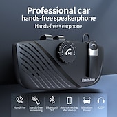 abordables Électronique automobile-Haut-parleur sans fil 2 en 1 avec pare-soleil Siri, kit mains libres pour voiture, écouteurs Bluetooth