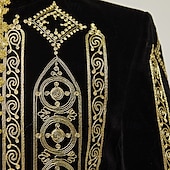 economico Capispalla-Elegante Vintage Vittoriano Cappotto Mascherata Abbigliamento esterno Principe Corrina vittoriana Ricamato Ricamo Vintage Per uomo Reale Stile Steampunk Capodanno Mascherata Feste Carnevale di Venezia