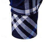 preiswerte Herrenhemd zum Knöpfen-Herren Hemd Sommerhemd Freizeithemd Knopfhemd Karierte Hemden Rote Blau Langarm Karomuster Revers Urlaub Ferien Button-Down Bekleidung Polyester Mode Lässig Bequem