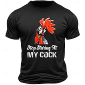 billiga Mäns grafiska t -shirt-Herr Bokstavstryck Rolig kuk T-shirt T-tröja 100 % bomull Kortärmad Grafisk Skjorta Svart Vit Armégrön Bekväm t-shirt Semester Gata Modedesignerkläder