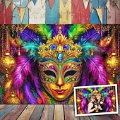 billige Ferievev-karneval mardi gras hengende billedvev maske veggkunst stor billedvev veggmaleri dekor fotografi bakteppe teppe gardin hjem soverom stue dekorasjon