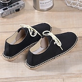 baratos Ténis para Homem-sapatos masculinos de lona azul espadrille com cadarço e sola de corda de juta – calçados casuais confortáveis de verão