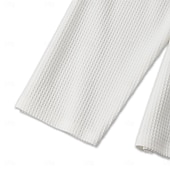  Herre Vaffel poloskjorter Med Tekstur Formell Virksomhet Ribbet polokrage Langermet Mote Helfarge Lomme Knapper Vår & Vinter Lyseblå Hvit Grå Vaffel poloskjorter