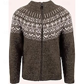preiswerte Herren Strickjacke-Herren Strickjacke Kurzer Pullover Zip Pullover Reißverschluss Strickpullover Gerippt Stricken Normale Oberteile Patchwork Tasche Farbblock Ständer Modisch Klassisch Urlaub Freizeitskleidung