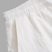 baratos Lar-Homens Calças de linho Calças Calça verão Cintura elástica Perna reta Ascensão alta Côr Sólida Conforto Respirável Comprimento total Casa Simples Casual Preto Branco Sem Elasticidade