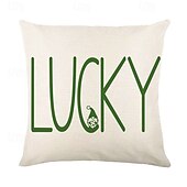 billiga Kuddfodral för semester-dekorativa slängkuddar fodral saint patrick&#039;s day 1 st shamrock mjukt fyrkantigt kuddfodral örngott för sovrum vardagsrum soffa soffstol