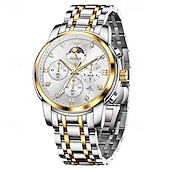 cheap Quartz Watches-New Olevs Brand Stainless Steel Band Men&#039;S Business Watch Calendar Luminous Chronograph Multifunction Simple Leisure Quartz Watch Fashion Waterproof Sports Men&#039;S Wristwatch