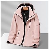 baratos Casacos Leves, Polares &amp; Caminhada-Mulheres Jaqueta Softshell Jaqueta de Trilha Inverno Ao ar livre Térmico / Quente Forro de Velocino A Prova de Vento Impermeável Jaquetas 3-em-1 Jaqueta de Inverno Jaqueta corta-vento Viajar Cinzento