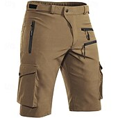 baratos Clássico-Homens Bermuda Cargo Shorts de acampamento Calção Shorts de Trilha Cintura elástica Bolso multi Tecido Prova-de-Água Secagem Rápida Comprimento do joelho Esportes Diário Acampar e Caminhar Estilo