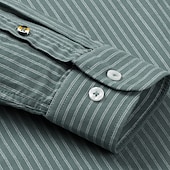 economico Camicie Elite da Uomo-Per uomo Camicia a righe Nero Blu Verde Grigio chiaro Manica Lunga A righe Colletto a Camicia Scuola Matrimonio Abbigliamento 100% Cotone Vacanza Vintage Neutro Moda
