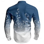 cheap Plants Pattern-Men&#039;s Floral Casual Shirt Button Up Shirt Long Sleeve Casual Resort Vacation Casual Spring Fall Standing Collar Button Up Pink Blue Green
