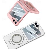 お買い得  サムスン用ケース-電話 ケース 用途 サムスンのギャラクシー Z Flip 3 バックカバー スタンド付き 耐衝撃 レトロ風 強化ガラス PC