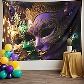 billige Ferievev-karneval mardi gras hengende billedvev maske veggkunst stor billedvev veggmaleri dekor fotografi bakteppe teppe gardin hjem soverom stue dekorasjon