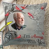  Custom Memorial Pillow Cover Photo Cushion Cover Throw Pillow Sympathy Gift Personalized Memorial Gifts I'm Always with You