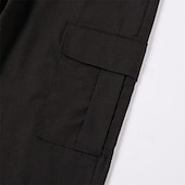 ieftine Retro-Bărbați Pantaloni de in Pantaloni Pantaloni de vară Multi Buzunare Picior drept Simplu Confort Respirabil Lungime totală În aer liber Zilnic Ieșire Modă Șic Stradă Negru Alb