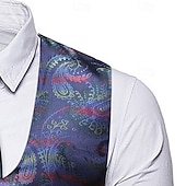 levne oblečení-Retro Řvoucí 20s 20. léta 20. století Kamizelka Vesta Velký Gatsby Gentleman Kašmírový vzor Retro Maškarní kostým Pánské Vánoce předvečer Všech svatých Karneval Výkon loučení se svobodou nevěsty
