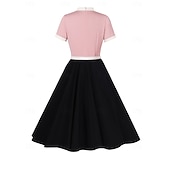 billiga Klänningar-Retro / vintage Femtiotal Cocktail klänning Klänningar Flare Klänning Maskeradkläder Dam Maskerad Fest Möhippa Festival Vuxna Klänning Hemkomstklänningar