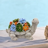billige Landskapslys-solar skilpadde statue lys - utendørs hage ornament med saftige led lys for uteplass, balkong, hage, plen dekor - unik innflyttingsgave