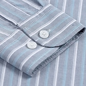cheap Men&#039;s Elite Shirts-Men&#039;s 100% Cotton Oxford Shirt grey blue Light Green Pink Purple Long Sleeve Striped Button Down Collar School Wedding Buttons Clothing Apparel Neutral Fashion Daily