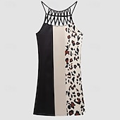 ieftine Rochie cu dungi și geometrică-Pentru femei Rochii Midi Rochie casual Rochie cu decolteu Elegant Modă Stilat Zilnic Plajă Vacanță Fit regulat Geometric Imprimeu Fără manșon Gâtul halter Roșu Vin Albastru Închis Vară Primăvară