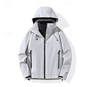 baratos Casacos Leves, Polares &amp; Caminhada-Homens Jaqueta Softshell Jaqueta de Trilha Inverno Ao ar livre Bloco de cor Térmico / Quente A Prova de Vento Impermeável Jaquetas 3-em-1 Jaqueta de Inverno Jaqueta corta-vento Viajar Preto Branco