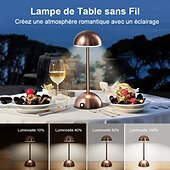 economico Lampade da tavolo-lampada da scrivania retrò in metallo - luce da comodino touch con ricarica wireless tramite USB per casa, soggiorno, camera da letto, 1 pz