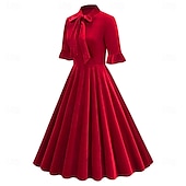cheap Dresses-Retro Vintage 1950s Cocktail Dress Dress Flare Dress Solid Color Women&#039;s Masquerade Event / Party Bachelorette Party Festival Adults&#039; Dress Homecoming Dresses
