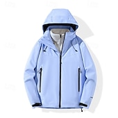 baratos Casacos Leves, Polares &amp; Caminhada-Mulheres Jaqueta Softshell Jaqueta de Trilha Inverno Ao ar livre Bloco de cor Térmico / Quente A Prova de Vento Impermeável Jaquetas 3-em-1 Jaqueta de Inverno Jaqueta corta-vento Viajar Preto Branco