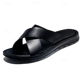 abordables sandales d&#039;extérieur-sandales décontractées à brides croisées pour hommes, chaussures d&#039;été confortables en similicuir pour l&#039;extérieur et la plage