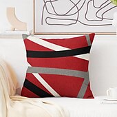 billige geometrisk stil-geometrisk pynteputetrekk 1stk mykt firkantet putetrekk putetrekk til soverom stue sofa sofastol svart rød grå