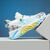 economico Sneakers da uomo-eleganti sneakers rosse da uomo con motivo a fiamma - eleganti e comode, perfette per feste o uscite informali