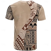 abordables T-shirts tropicaux de vacances-Hombre Cachemir azteca Camiseta Manga Corta Camiseta Impresión 3D Cuello Barco Camisa Moda Étnico Calle Diario Marrón Caqui Verano Primavera Ropa S M L XL XXL XXXL