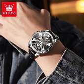 preiswerte Mechanische Uhren-Olevs marke herren business gürtel automatische mechanische uhr mode hohl glow-in-the-dark wasserdicht sport herren uhr