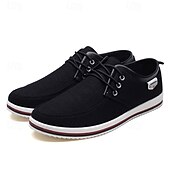 cheap Men&#039;s Sneakers-Men&#039;s Light Gray Canvas Lace-Up Casual Shoes with Contrast Trim – Stylish Lightweight Footwear for Travel, Work, and Daily Wear