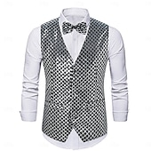 levne Blazery a vesta-Retro Řvoucí 20s 20. léta 20. století Kamizelka Vesta Motýlek Velký Gatsby Gentleman Flitry Retro Pánské Vánoce předvečer Všech svatých Karneval Výkon loučení se svobodou nevěsty Festival Dospělé