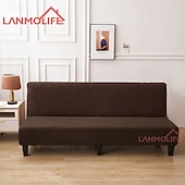 billiga Sofföverdrag-jacquard futon överdrag bäddsoffa överdrag enfärgad utan armstöd bäddsoffa överdrag hög elastisk hopfällbar möbel skyddsöverdrag