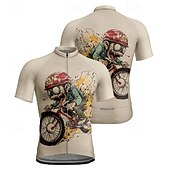 billiga Tröjor för män-Herr Cykeltröja Grafisk Kortärmad Cykel T-shirt Tröja med 3 bakfickor Bergscykling Snabb tork Anatomisk design Uppsugande Andningsfunktion sporter Svart Kaki Kläder