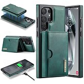 baratos Capa Samsung-Capa de Telefone para Samsung Galaxy S24 Ultra Plus S24 FE S23 Ultra Plus S22 Plus Ultra S21 Ultra S25 Capa Traseira com Suporte Magnético Carregamento Sem Fio Retro TPU PC