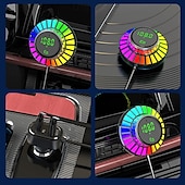 お買い得  車用Bluetoothキット/ハンズフリー-急速充電カーチャージャー、Bluetooth MP3プレーヤー、ロスレス音楽、電圧表示、音声コントロール、眩しい光の効果
