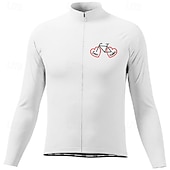 billiga Tröjor för män-Herr Cykeltröja Grafisk Bokstav &amp; Nummer Långärmad Cykel T-shirt Tröja med 3 bakfickor Bergscykling Snabb tork Anatomisk design Uppsugande Andningsfunktion sporter Mörkrosa Vit Rosa Kläder