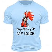 billiga Mäns grafiska t -shirt-Herr Bokstavstryck Rolig kuk T-shirt T-tröja 100 % bomull Kortärmad Grafisk Skjorta Svart Vit Armégrön Bekväm t-shirt Semester Gata Modedesignerkläder