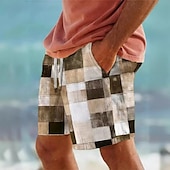 olcso férfi boxer úszónadrág-Férfi Fürdőnadrág Úszónadrágok Deszkás short Fürdőruha Zsinór Zsebekkel Úszás Szörfözés Tengerpart Vízi sportok Kockás Nyár Tavasz