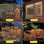 economico Striscie luci ad energia solare-luci a stringa da 3 m alimentate ad energia solare 300 LED con telecomando a 13 tasti bianco caldo bianco freddo blu luci natalizie per interni festa matrimonio 1 pz