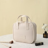 cheap Jewelry &amp; Cosmetic Storage-Multi-Layered Shell-Shaped Cosmetic Bag,PU Large-Capacity Portable Makeup Organizer, Stylish Travel Handheld Storage Bag